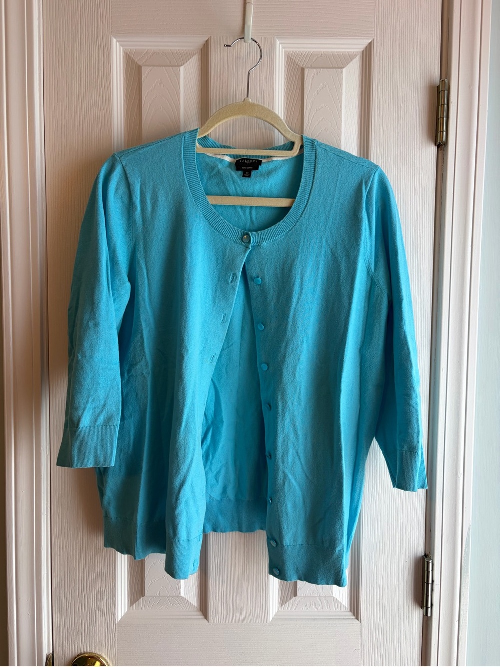Talbots Bright Turquoise Button-Front Women's Cardigan
